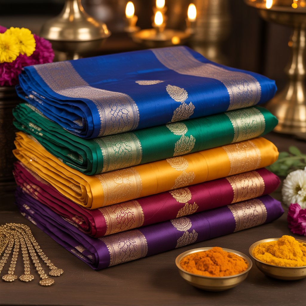 Sri Laxmi team or traditional saree display